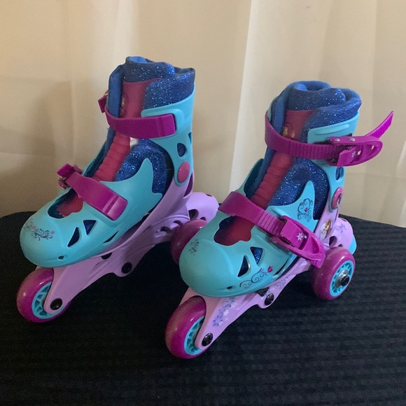 Disney Frozen PlayWheels Frozen Glitter Trainer Skates Adjustable 2-in-1…EUC - Picture 3 of 17